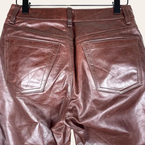 Vintage Y2K Chocolate Brown Leather Bootcut Pants Size 2 | The Gap - Picture 7 of 10
